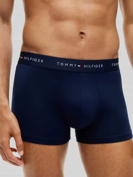 Obcisłe bokserki z elastycznym pasem z logo w zestawie 3 szt. Tommy Hilfiger granatowe