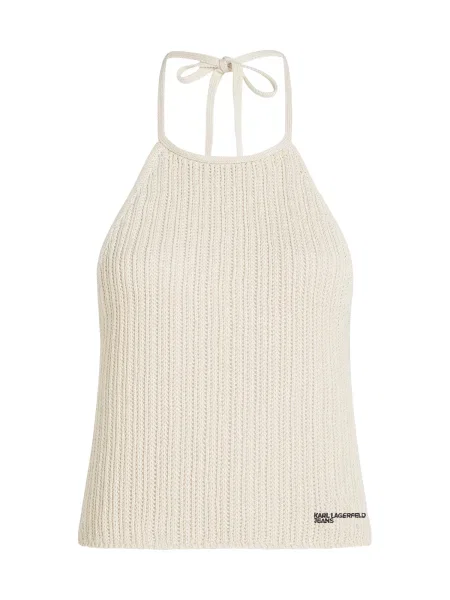 Top din denim Karl Lagerfeld Jeans negru