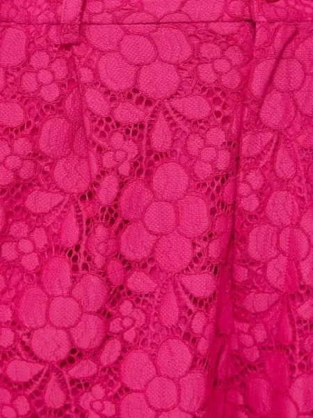 Pantaloni Desigual cu model floral din dantelă roz