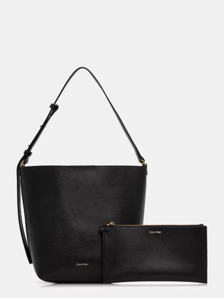 Geantă Calvin Klein Foil Logo Medium negru