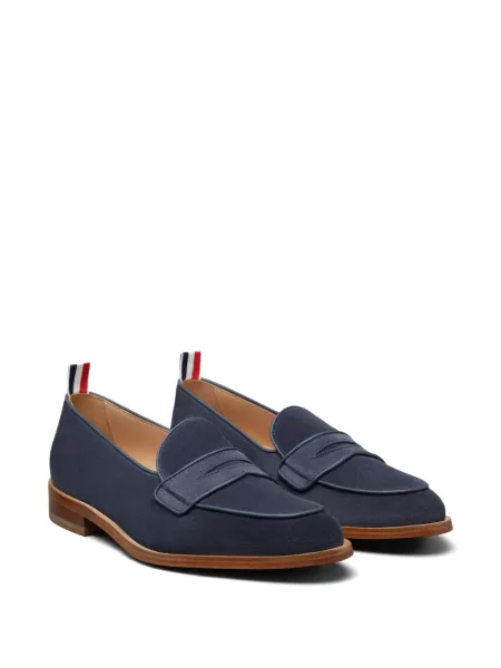 Pantofi loafer Thom Browne din piele de căprioară albastru