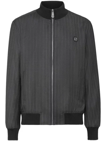 Geacă bomber Philipp Plein cu dungi gri