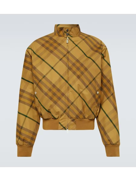 Карирано яке тип бомбър Burberry кепър жълто