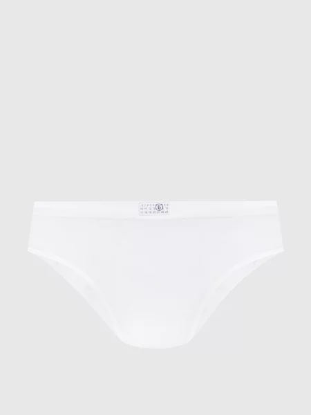 Трусики-сліпи з нашивкою емблеми Maison Margiela Mm6 білі