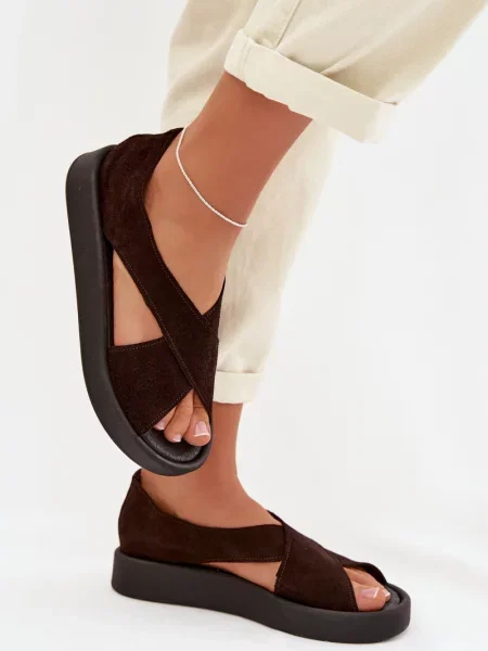 Sandali Zazoo iz semiša črna