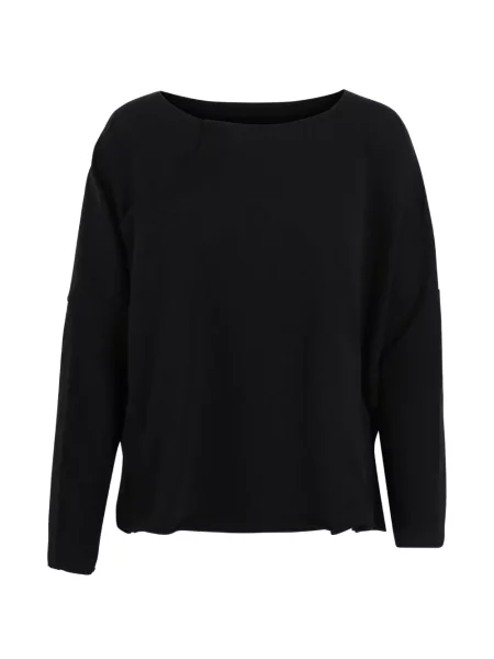 Hanorac Black Label cu decolteu barcă lung negru