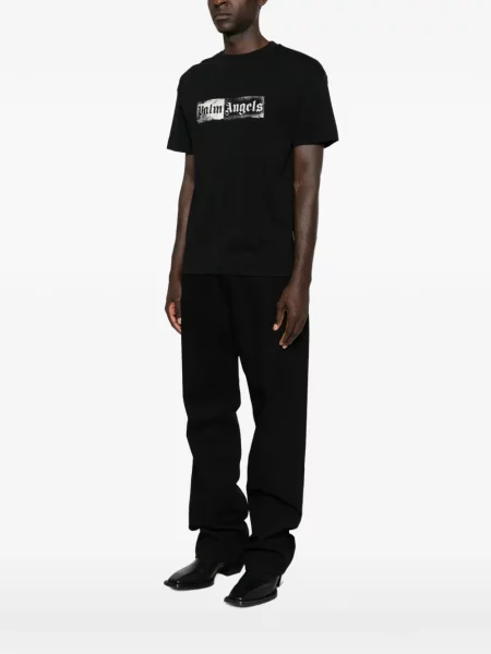 Tricou Palm Angels cu autograf negru