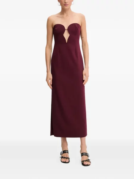 Rochie midi Bardot până la genunchi de costum violet