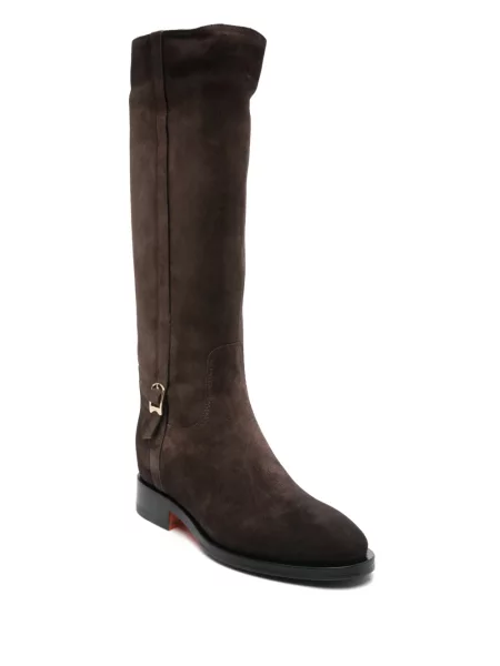 Botine Santoni din piele de căprioară maro