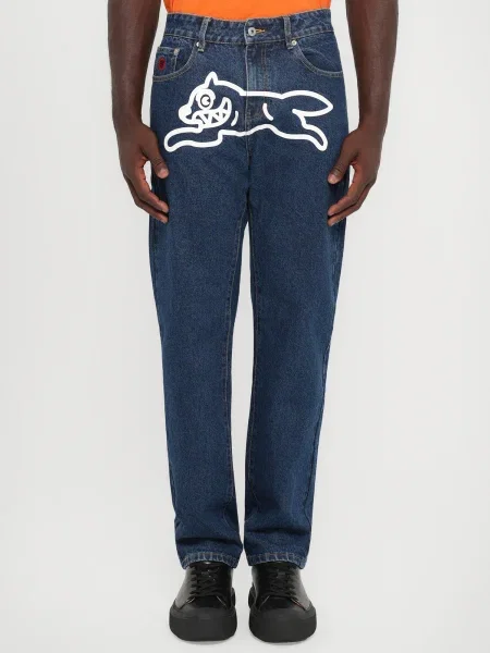 ICECREAM Jeans albastru închis alb