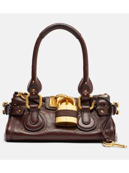 Geanta de piele Chloé din piele mini maro