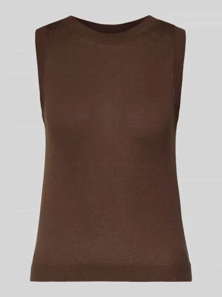 Weekend Max Mara Swetry Kobieta L Len Dzianina z okrągłym dekoltem brązowy