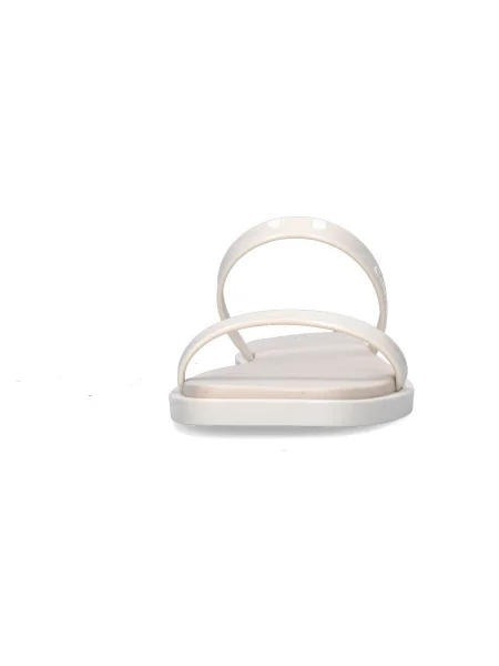 Calvin Klein dámske žabky Double Bar Slide Jelly turtle dove biela