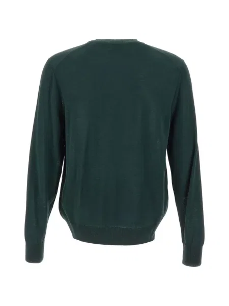 Pulover Boss cu broderie de lână verde