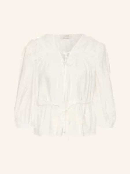 Catnoir Tričko S Výstřihem Do V A Rukávy krémová