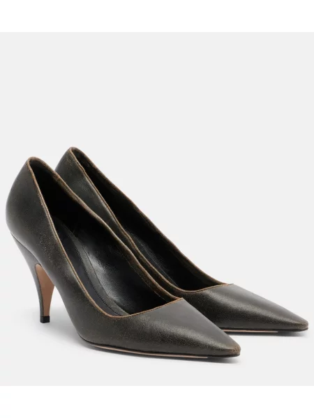 Pantofi cu toc The Row din piele maro