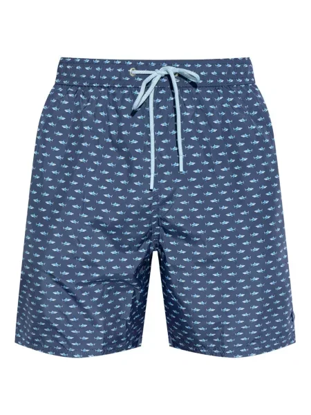 Kąpielówki Paul & Shark z nadrukiem niebieskie