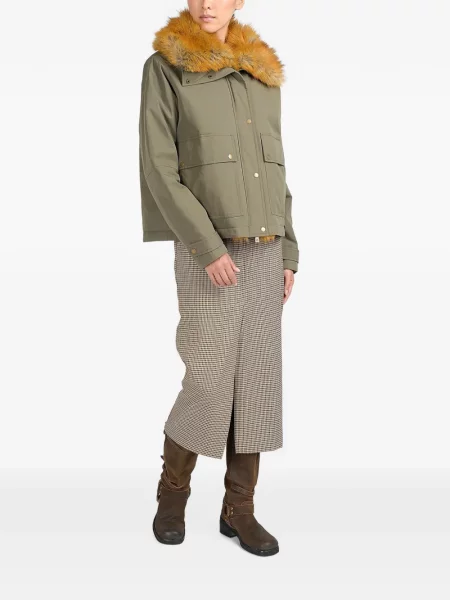 Gulerat palton de blană Canadian cu blană verde
