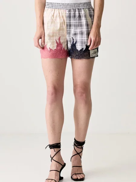 Andersson Bell Lace & Check Embroidered pantaloni scurți cu pentru femei