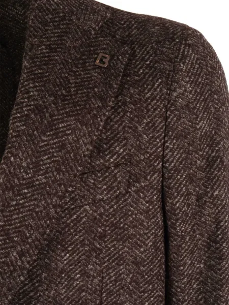 Sacou Brera cu model herringbone maro