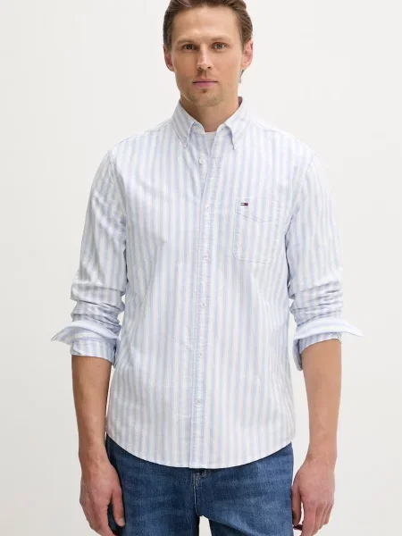Tommy Jeans cămașă pentru bărbați din albastru