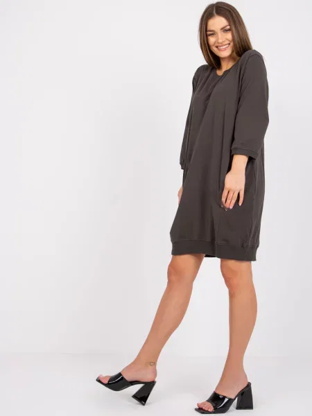 Obleka obleka Fashionhunters kaki
