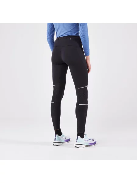 Legginsy do biegania Kiprun Warm Rain ocieplane czarne
