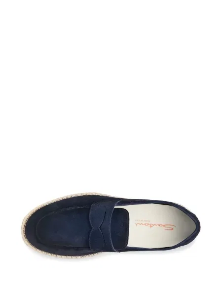 Espadrile Santoni din piele de căprioară albastru
