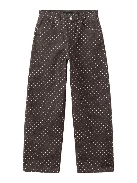 MANGO Jeans Polka maro închis alb