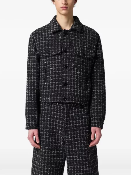 Geacă Msgm în carouri din tweed negru