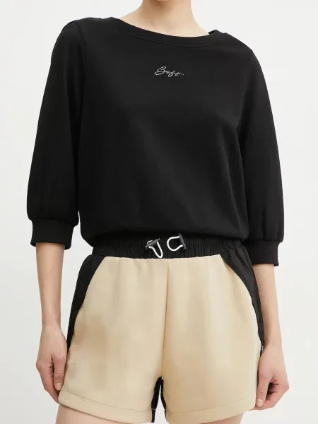 BOSS pantaloni scurti femei neted high waist bej