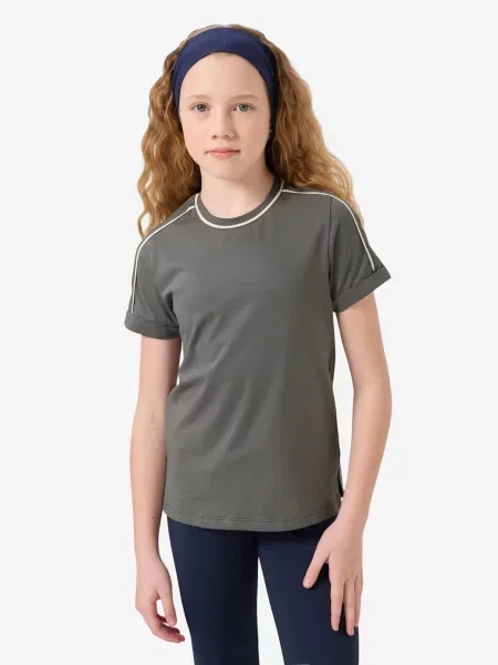 Tommy Life Majica TOMMY Baumwoll-T-Shirt tamo siva