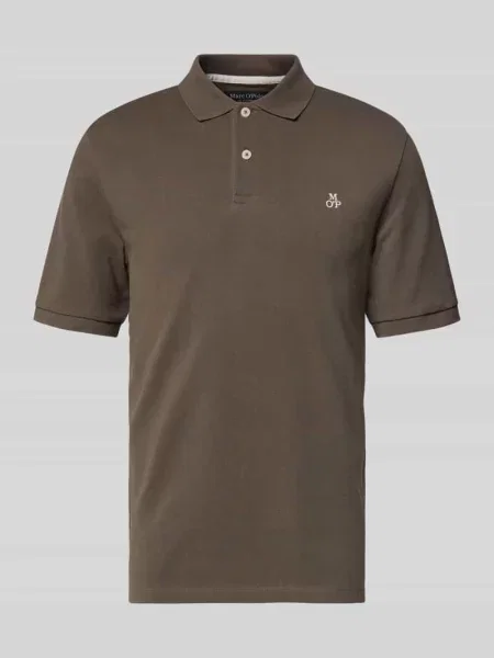 Koszulka polo z czystej bawełny krój regular fit Marc O'polo brązowa