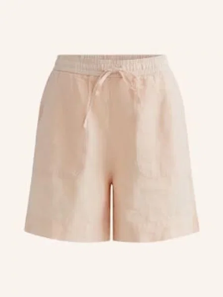 Oui Lněné Šortky tmavě oranžová