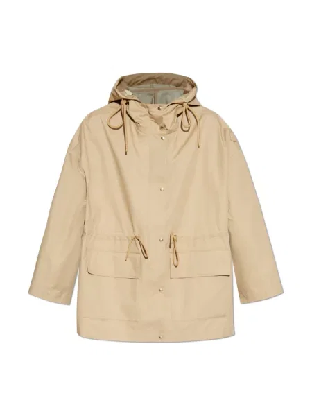 Parka Moncler z kapturem beżowa