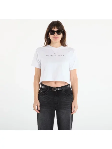 T-shirt Michael Kors Mk Shdw Embssed Logo Tee White S biała