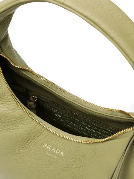 Geanta de piele Prada din piele verde