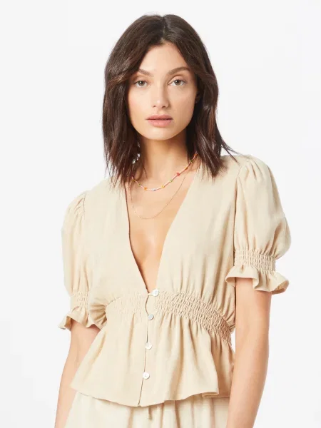 Nasty Gal Blúz világos bézs