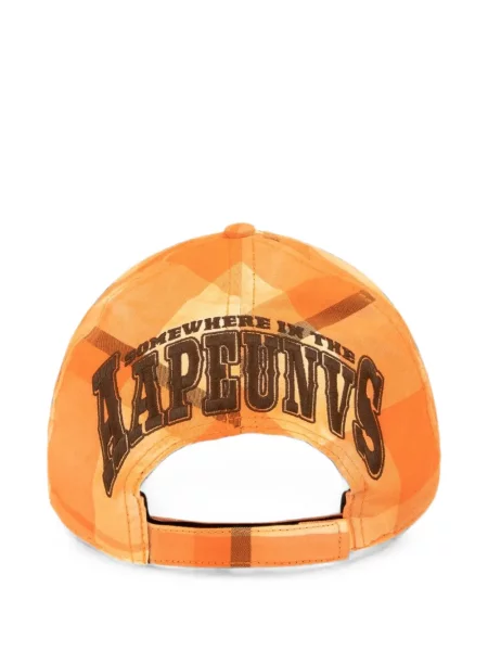 Șapcă Aape By A Bathing Ape în carouri portocaliu