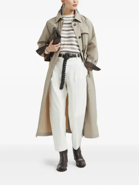 Decupat pantaloni Brunello Cucinelli alb