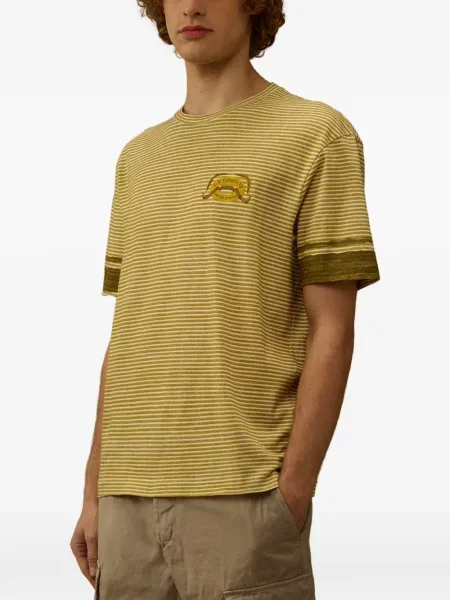Tricou C.p. Company cu dungi scurt verde