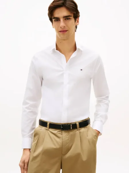 Tommy Hilfiger Cămașă | stretch alb
