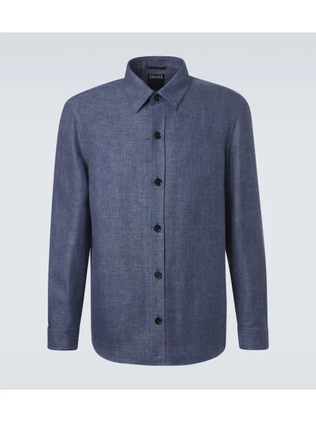 Geacă Zegna de in albastru