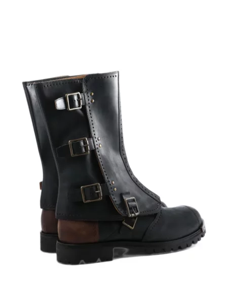 Brogues Ziggy Chen cu cataramă cu bretele negru