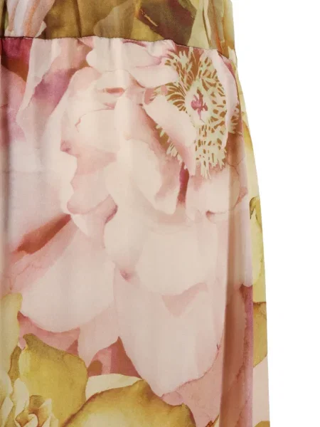 Pantaloni Clips cu model floral cu imagine verde