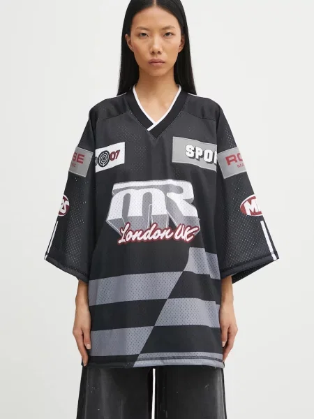 Majica kratkih rukava Martine Rose Oversized Hockey Top s uzorkom crna