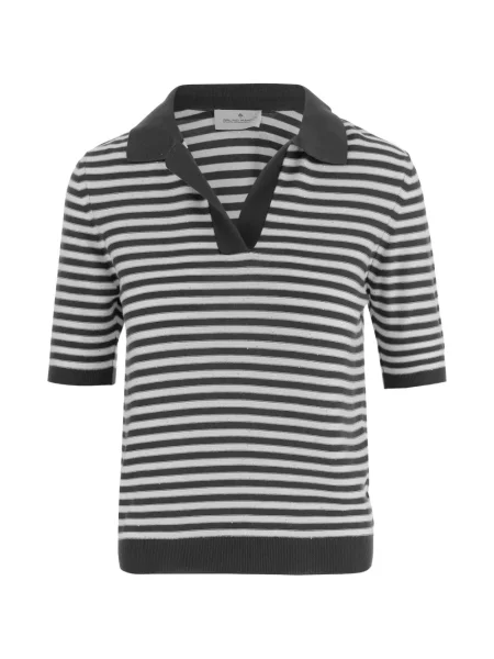 Gulerat tricou Bruno Manetti cu dungi gri