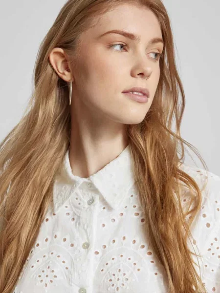 Bluzka koszulowa o kroju regular fit z czystej bawełny model VALAIS' Only biała