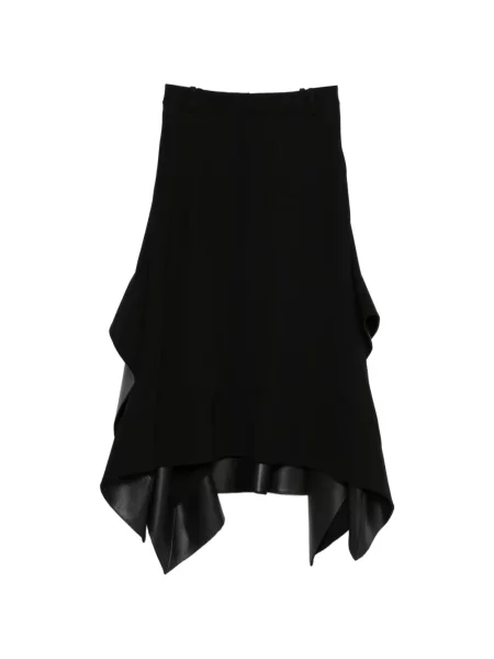 Fustă din piele Loewe până la genunchi negru