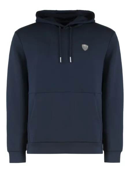 Hanorac cu glugă Ea7 Emporio Armani albastru